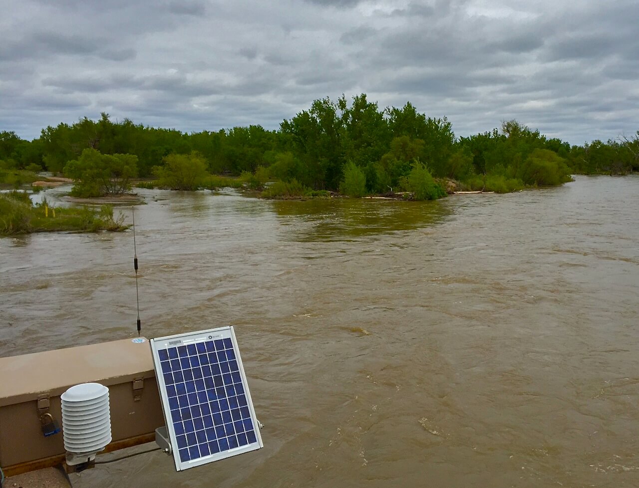 Solar-powered instruments measure the South Platte River's flows near Julesberg, just before it flows out of the state and into Nebraska. Consultants working on the Colorado water plan say the river could yield some extra supplies during wet years, and they're looking at ways to tap into that potential.